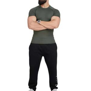 Men's Dra-fit,Regular Fit Athletic T-Shirt, Black, Stretchable Workout Wear